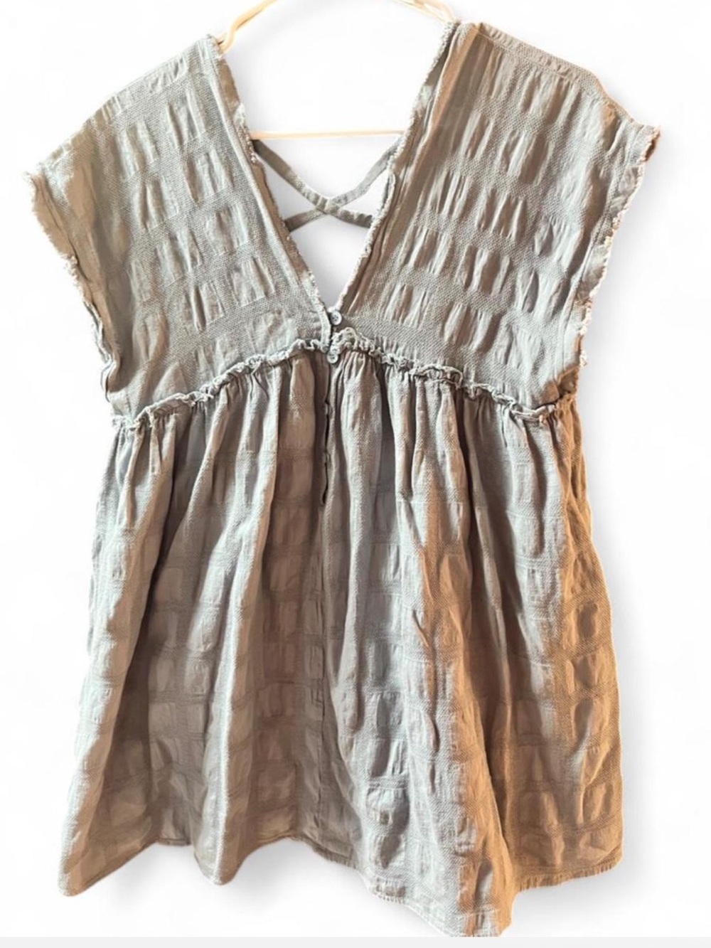 Mustard Seed NWOT Crinkle Babydoll Romper Dress M